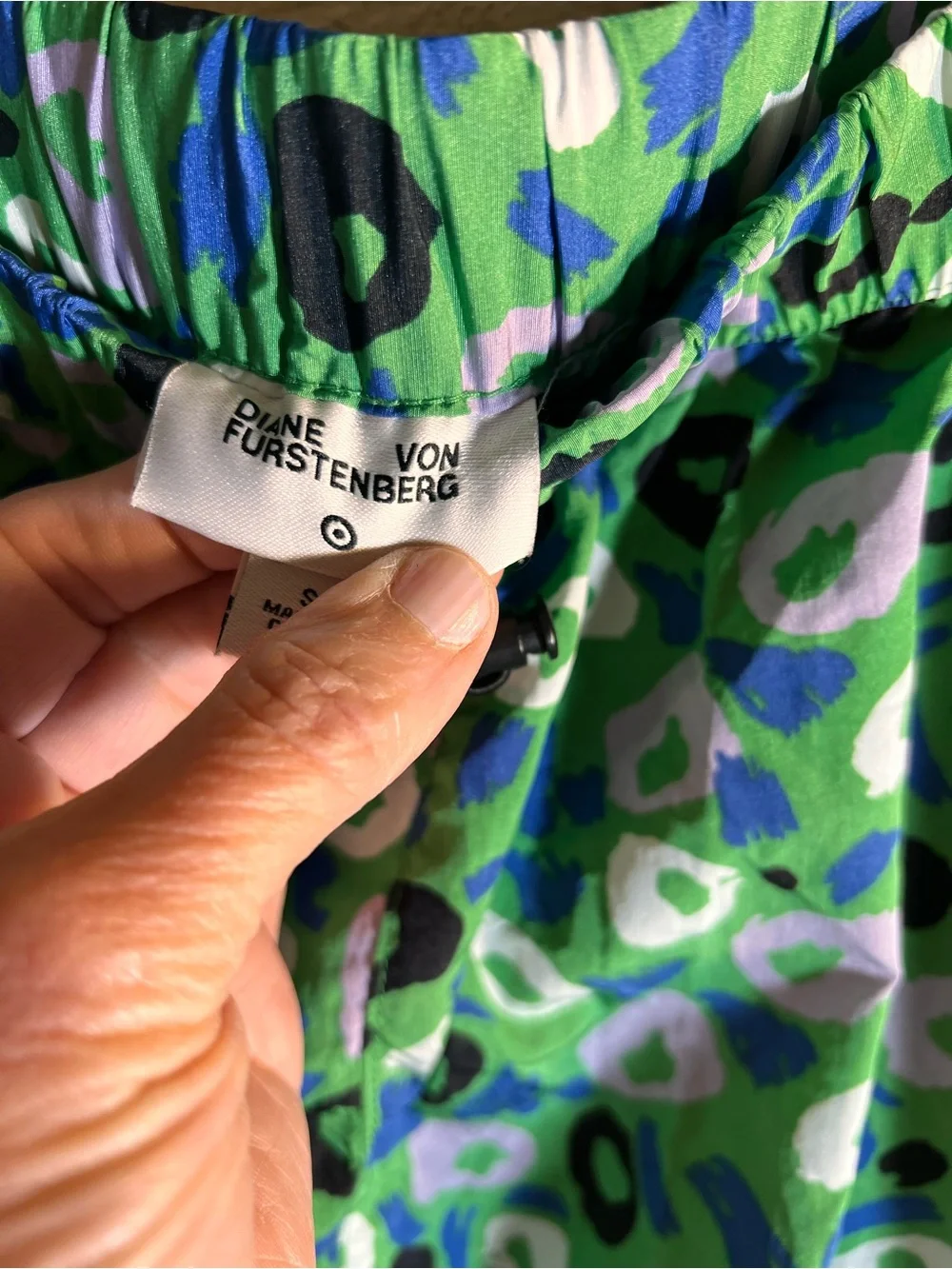 Diane Von Furstenberg Green Purple Floral balloon cargo barrel joggers Y2K S